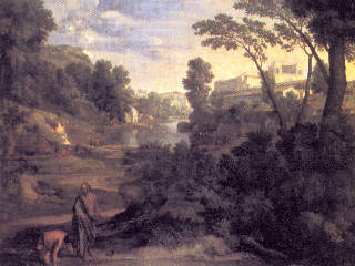 Paisagem com Di�genes - ano: 1648  obra de Poussin  